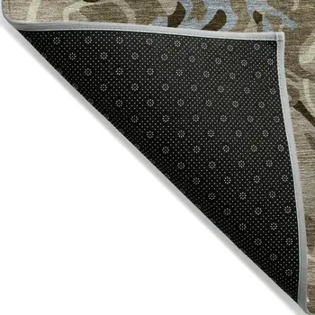 9' X 12' Taupe Brown And Beige Abstract Washable Indoor Outdoor Area Rug