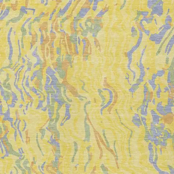 9' X 12' Yellow Purple And Green Abstract Washable Indoor Outdoor Area Rug