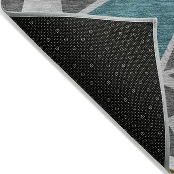 10' X 14' Gray Copper And Brown Geometric Washable Indoor Outdoor Area Rug