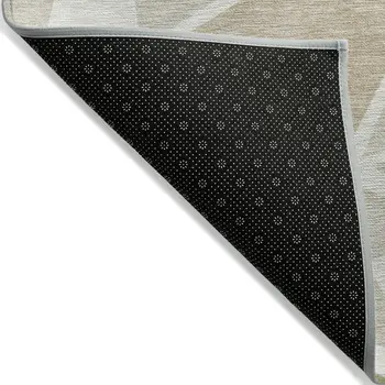 3' X 5' Ivory Brown And Green Geometric Washable Indoor Outdoor Area Rug