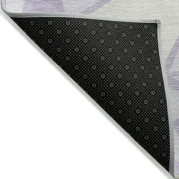 8' X 10' Lavender Purple And Green Geometric Washable Indoor Outdoor Area Rug