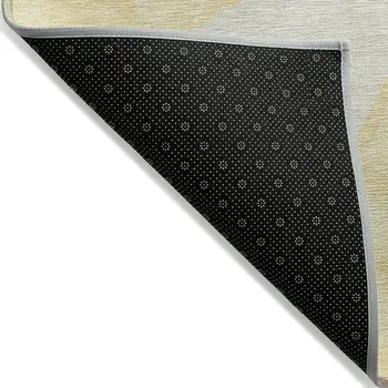 3' X 5' Wheat Brown And Gray Geometric Washable Indoor Outdoor Area Rug