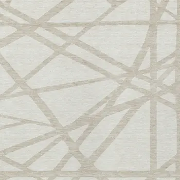 3' X 5' Ivory And Beige Geometric Washable Indoor Outdoor Area Rug