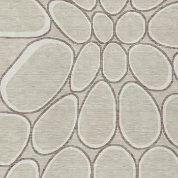 3' X 5' Beige And Brown Abstract Washable Indoor Outdoor Area Rug
