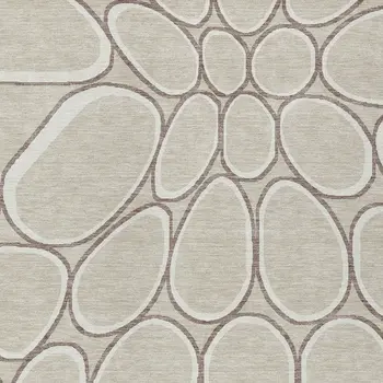 10' X 14' Beige And Brown Abstract Washable Indoor Outdoor Area Rug