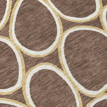 5' X 8' Black Ivory And Beige Abstract Washable Indoor Outdoor Area Rug