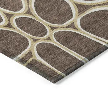 9' X 12' Black Ivory And Beige Abstract Washable Indoor Outdoor Area Rug