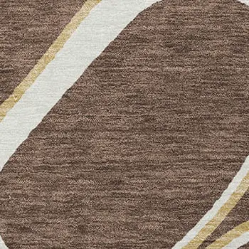 9' X 12' Black Ivory And Beige Abstract Washable Indoor Outdoor Area Rug