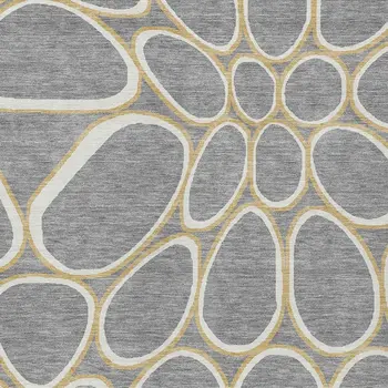 10' X 14' Gray Ivory And Beige Abstract Washable Indoor Outdoor Area Rug