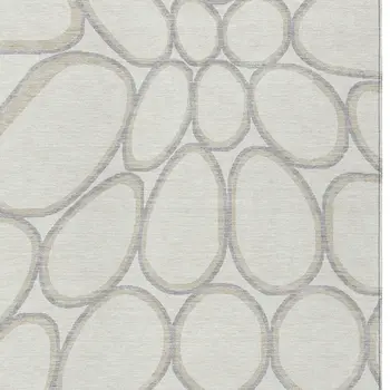 10' X 14' Ivory And Gray Abstract Washable Indoor Outdoor Area Rug