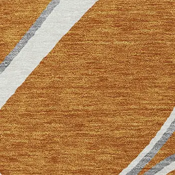 8' X 10' Copper Gray And Ivory Abstract Washable Indoor Outdoor Area Rug