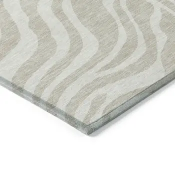 5' X 8' Beige And Tan Animal Print Washable Indoor Outdoor Area Rug