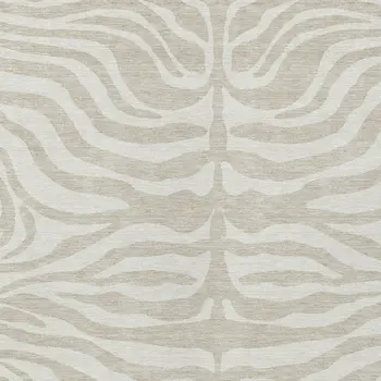 8' X 10' Beige And Tan Animal Print Washable Indoor Outdoor Area Rug