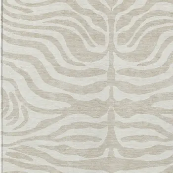 10' X 14' Beige And Tan Animal Print Washable Indoor Outdoor Area Rug