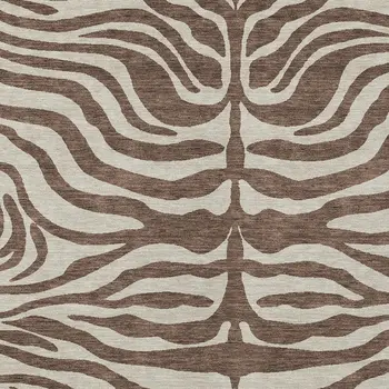 8' X 10' Brown And Beige Animal Print Washable Indoor Outdoor Area Rug