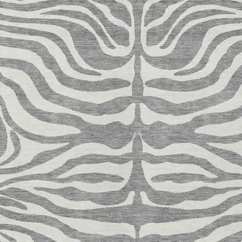 8' X 10' Gray And Ivory Animal Print Washable Indoor Outdoor Area Rug