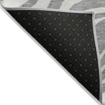 9' X 12' Gray And Ivory Animal Print Washable Indoor Outdoor Area Rug