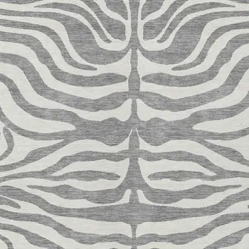 9' X 12' Gray And Ivory Animal Print Washable Indoor Outdoor Area Rug