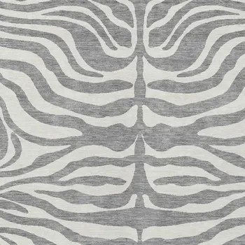 10' X 14' Gray And Ivory Animal Print Washable Indoor Outdoor Area Rug