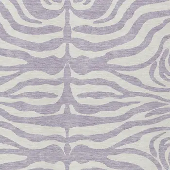3' X 5' Lavender And Ivory Animal Print Washable Indoor Outdoor Area Rug