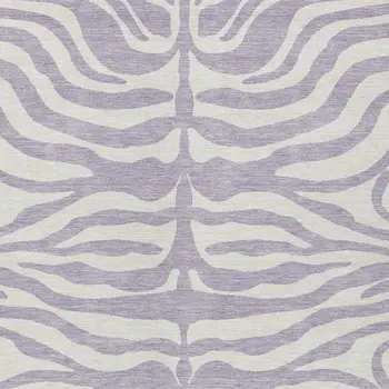 8' X 10' Lavender And Ivory Animal Print Washable Indoor Outdoor Area Rug