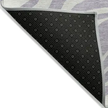 9' X 12' Lavender And Ivory Animal Print Washable Indoor Outdoor Area Rug