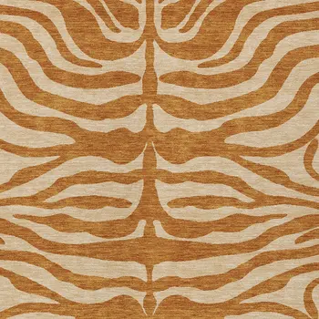 8' X 10' Copper And Tan Animal Print Washable Indoor Outdoor Area Rug