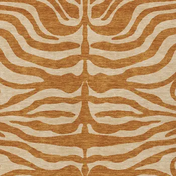 10' X 14' Copper And Tan Animal Print Washable Indoor Outdoor Area Rug