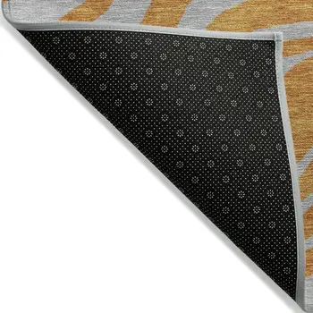 3' X 5' Copper And Gray Animal Print Washable Indoor Outdoor Area Rug