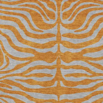 8' X 10' Copper And Gray Animal Print Washable Indoor Outdoor Area Rug