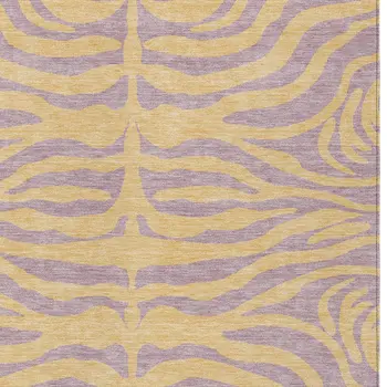 9' X 12' Peach And Purple Animal Print Washable Indoor Outdoor Area Rug