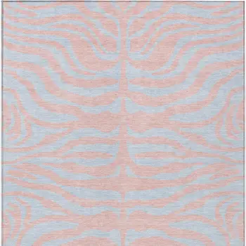 8' X 10' Pink And Gray Animal Print Washable Indoor Outdoor Area Rug