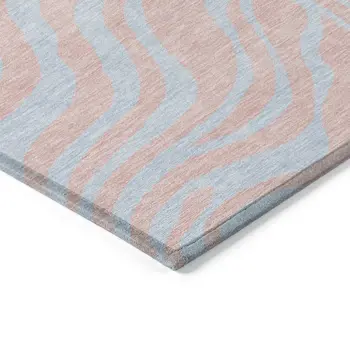 8' X 10' Pink And Gray Animal Print Washable Indoor Outdoor Area Rug