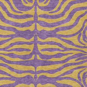 5' X 8' Purple And Copper Animal Print Washable Indoor Outdoor Area Rug