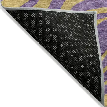 8' X 10' Purple And Copper Animal Print Washable Indoor Outdoor Area Rug