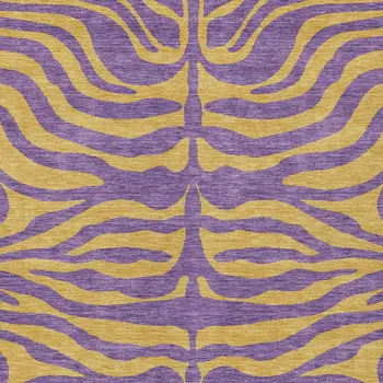 10' X 14' Purple And Copper Animal Print Washable Indoor Outdoor Area Rug