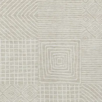 9' X 12' Beige And Ivory Geometric Washable Indoor Outdoor Area Rug
