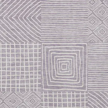3' X 5' Lavender And Ivory Geometric Washable Indoor Outdoor Area Rug