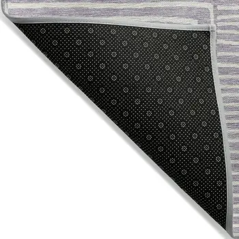 10' X 14' Lavender And Ivory Geometric Washable Indoor Outdoor Area Rug