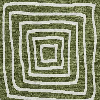 9' X 12' Olive Green And Ivory Geometric Washable Indoor Outdoor Area Rug