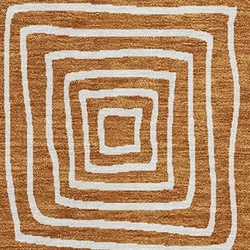 5' X 8' Copper And Ivory Geometric Washable Indoor Outdoor Area Rug