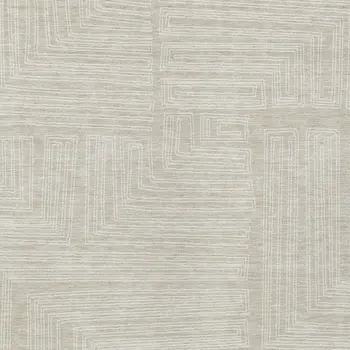 5' X 8' Beige And Ivory Geometric Washable Indoor Outdoor Area Rug