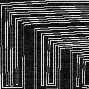 9' X 12' Black And Ivory Geometric Washable Indoor Outdoor Area Rug