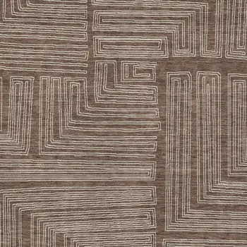 8' X 10' Brown And Ivory Geometric Washable Indoor Outdoor Area Rug