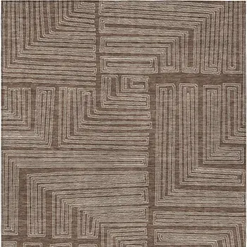 9' X 12' Brown And Ivory Geometric Washable Indoor Outdoor Area Rug