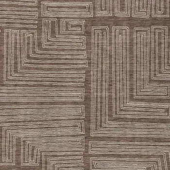 9' X 12' Brown And Ivory Geometric Washable Indoor Outdoor Area Rug