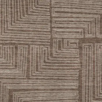 10' X 14' Brown And Ivory Geometric Washable Indoor Outdoor Area Rug