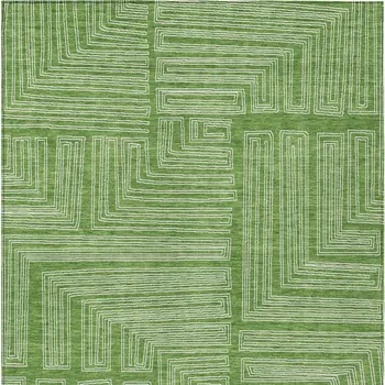 10' X 14' Green And Ivory Geometric Washable Indoor Outdoor Area Rug