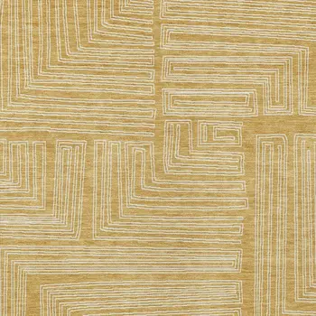 8' X 10' Gold And Ivory Geometric Washable Indoor Outdoor Area Rug