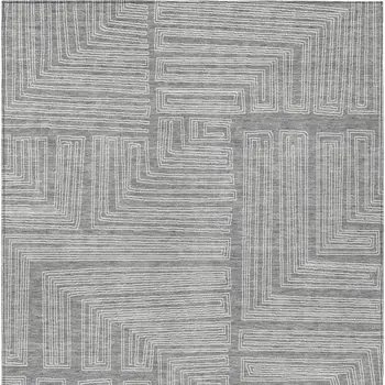5' X 8' Gray And Ivory Geometric Washable Indoor Outdoor Area Rug
